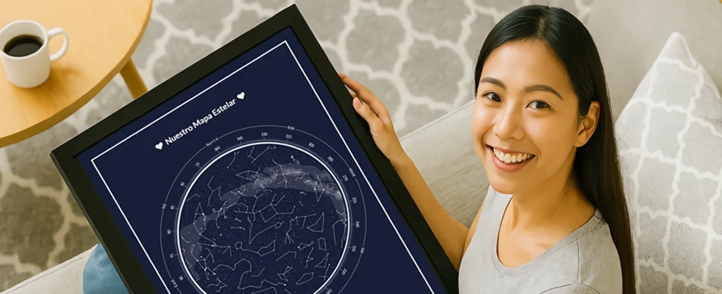 Woman with custom star map